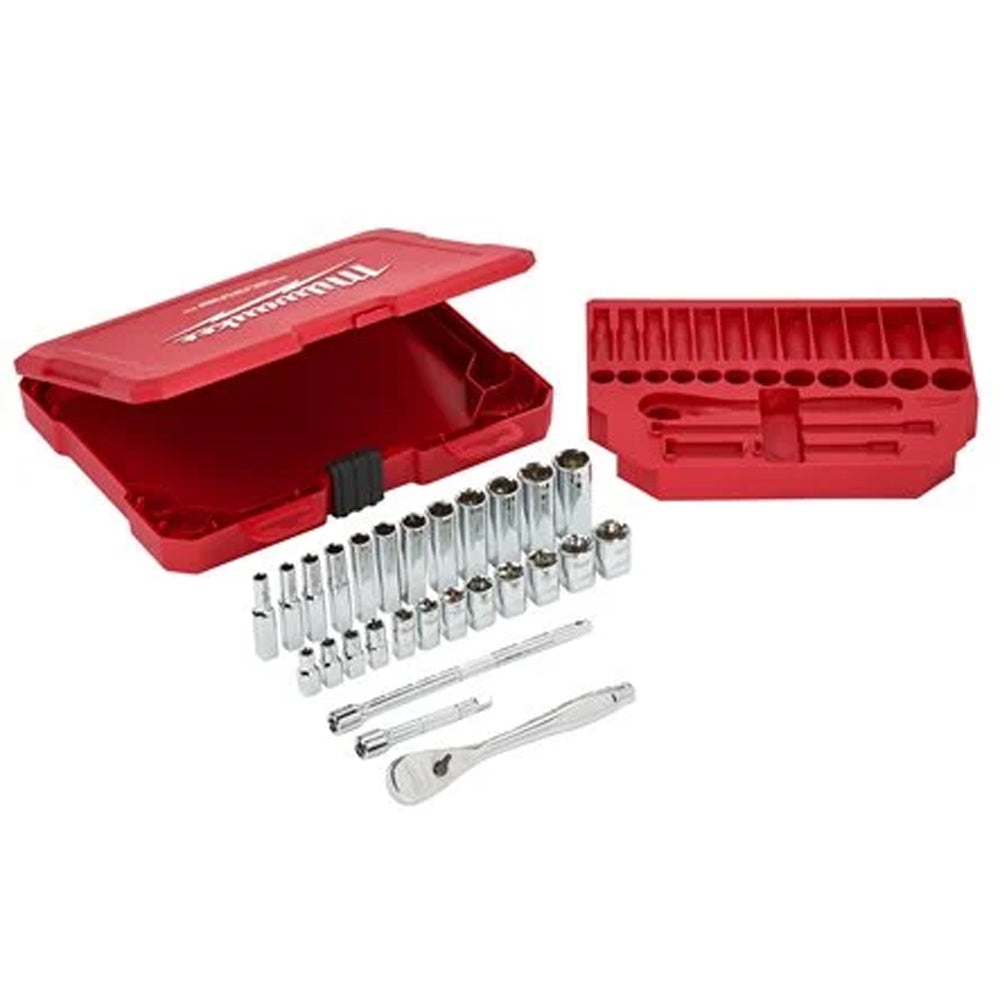 Ratchet and socket sets | 1/4 Drive 28 pc Ratchet + Socket Set Metric | 4932464943