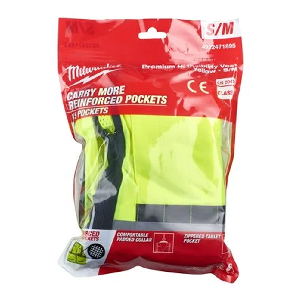 Premium high-visibility vest | Premium High-Visibility Vest Yellow - S/M | 4932471895