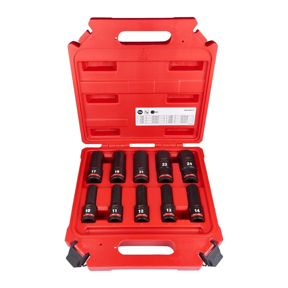 ½″ SHOCKWAVE™ IMPACT DUTY Foam Inserts | 1/2" impact socket set deep-10pc | 4932480457