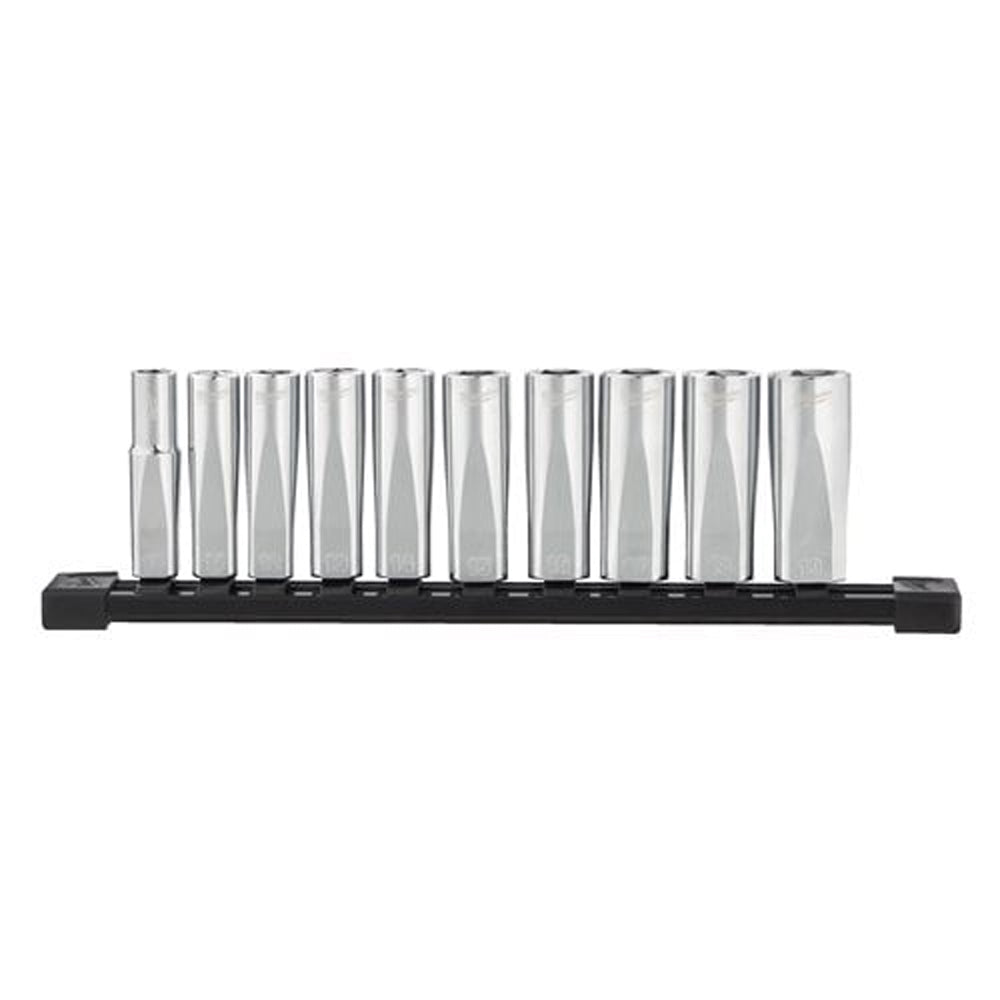 ⅜″ Drive chrome socket set | 3/8" Drive Metric Deep Chrome Sockets - 10 pc | 4932492509
