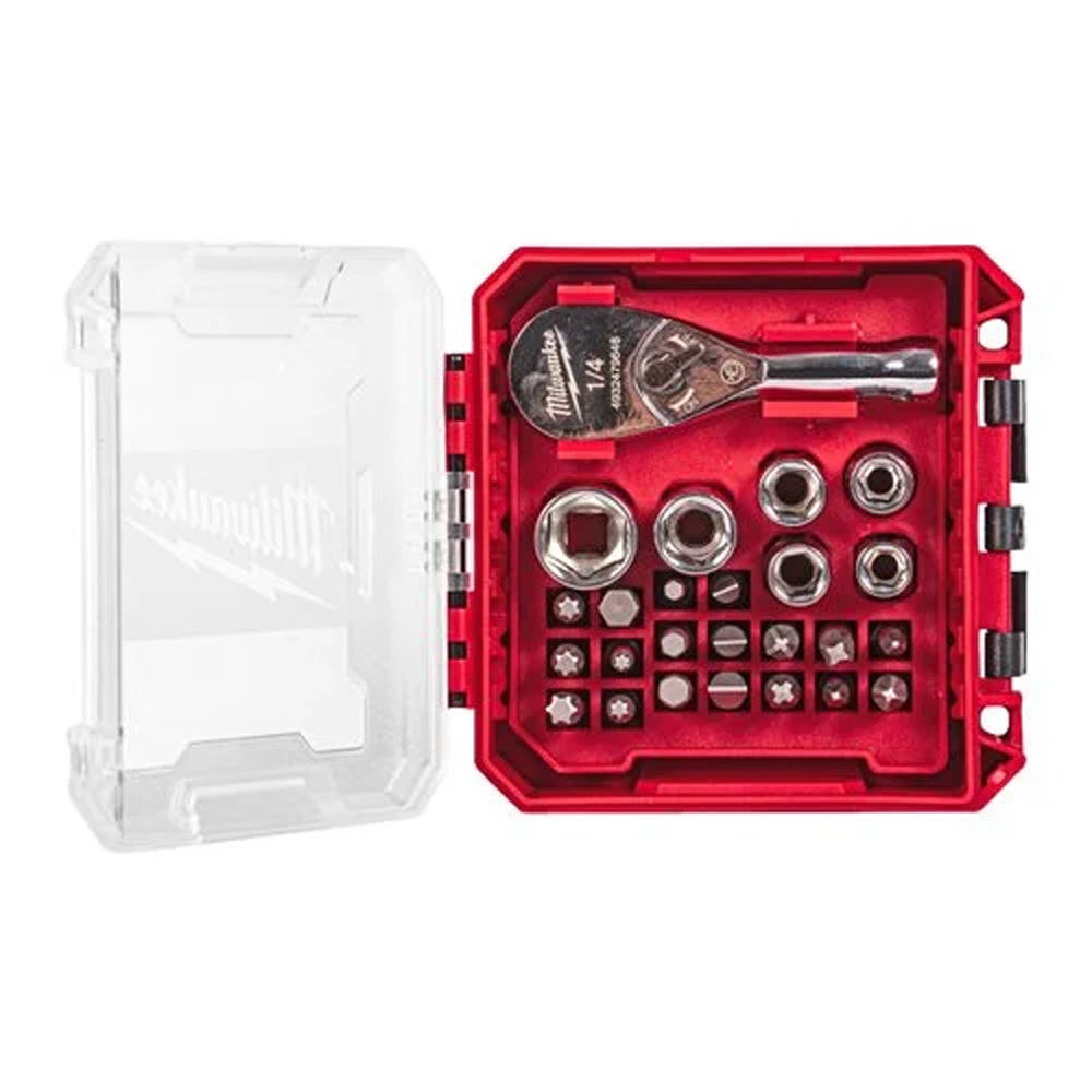 Full Rachet Set Box ¼″ Drive compact ratchet set in PACKOUT™compatible box | 25 pc 1/4