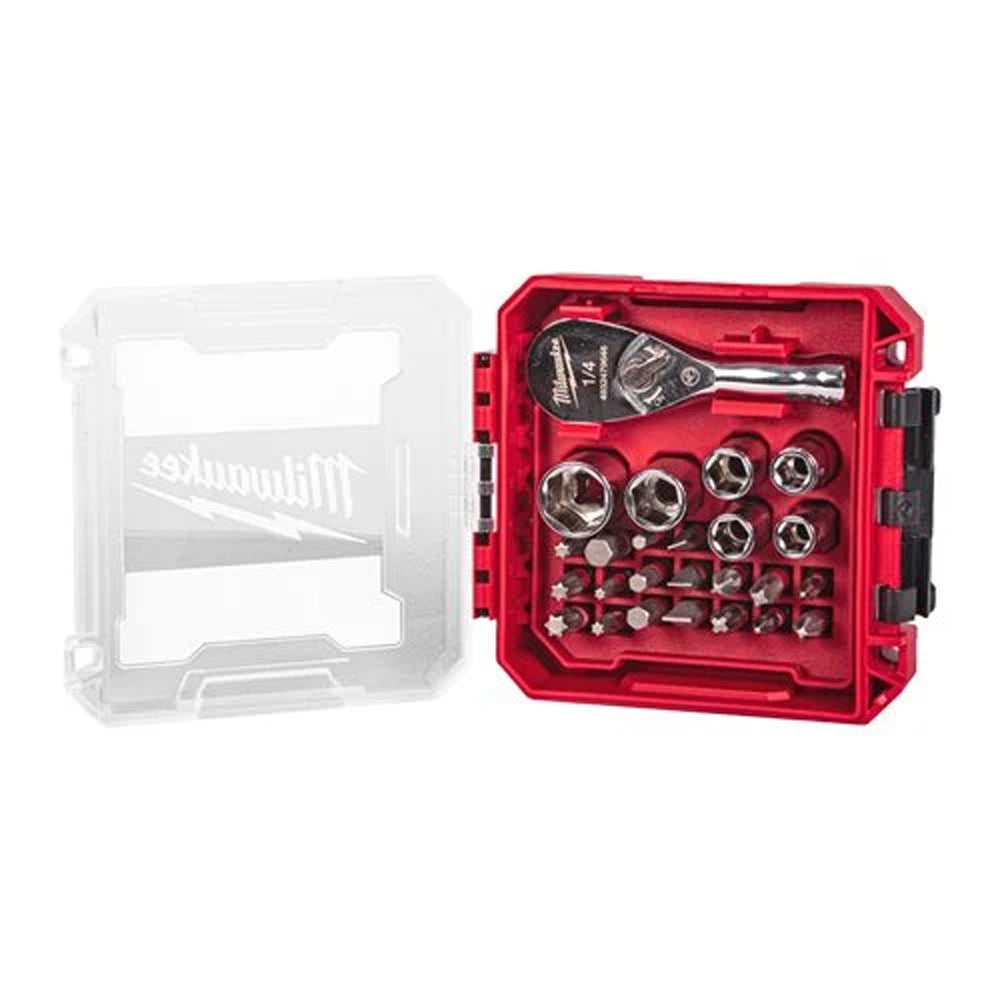 ¼″ Drive compact ratchet set in PACKOUT™compatible box | 25 pc 1/4" Drive Compact Ratchet Set in Packout compatible Box | 4932499470
