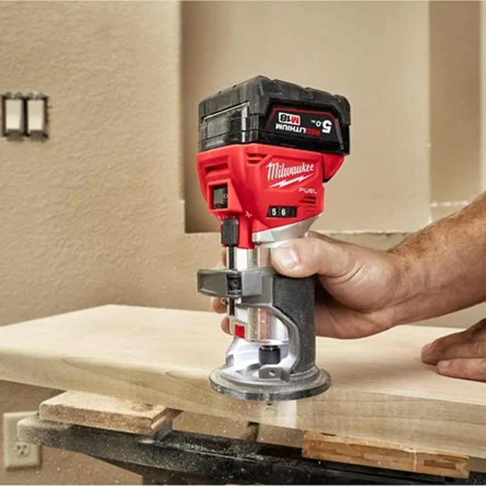 M18 FUEL™ trim router with 8 mm/ 6 mm collets and bases | M18 FTR8-0X | 4933479073