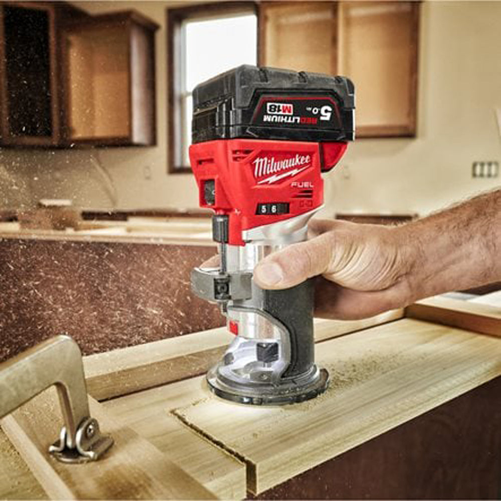 M18 FUEL™ trim router with 8 mm/ 6 mm collets and bases | M18 FTR8-0X | 4933479073